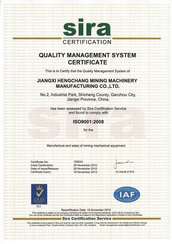 ISO9001 Certificate of Quality Management System(1)